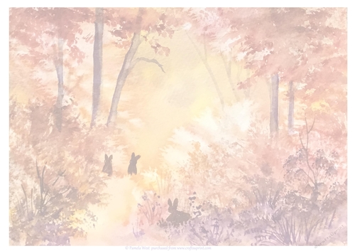 Autumn Woods 1 Watercolour background