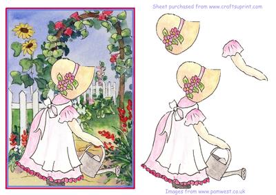 Watering the Garden Step by Step Decoupage