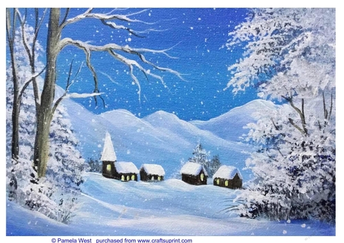 Winter Scene Snow Original art for designer resources or card toppers
