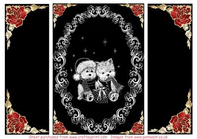 Westie Gate Fold Black and White Christmas Card