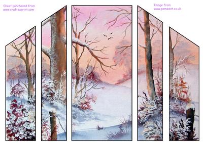 Winter Woods in Snow Theatre Fold Card