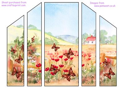 Poppy Fields and Butterflies Theatre Fold Card