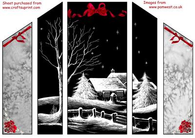 Black and White Christmas Theatre Fold Card
