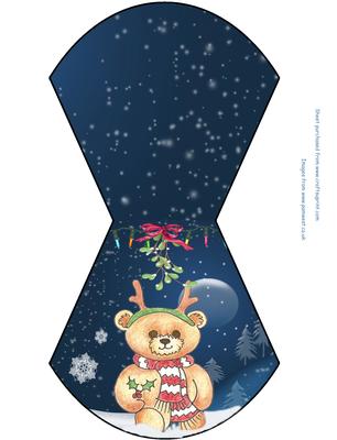 Christmas Reindeer Bear Wobble Card