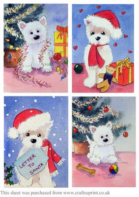 Westie Christmas Toppers