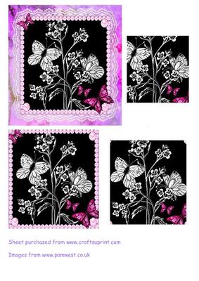Pink Butterflies Pyramid Card