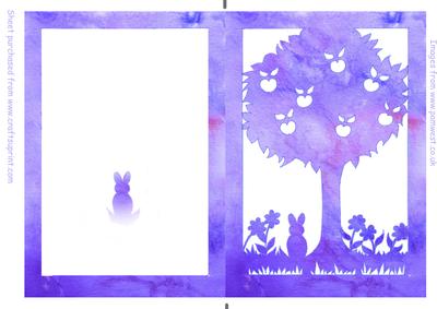 Rabbit by the Tree Silhouette/stencil Card