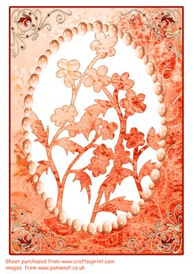 Oval Floral Silhouette Card Front