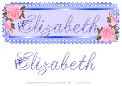 Elizabeth Name Card Topper