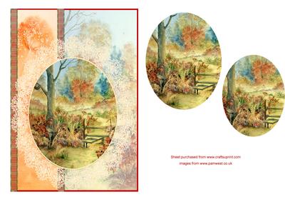 Autumn Decoupage Sheet with Tartan and Lace