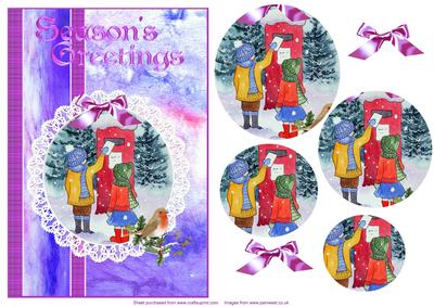 Posting a Letter with Tartan and Lace Step by Step Card
