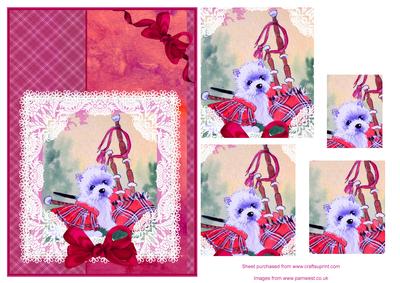 Westie and Bagpipes Step by Step Decoupage New Year