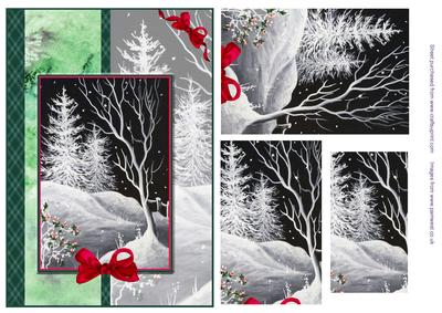 Step by Step Black and White Christmas with Green Tartan
