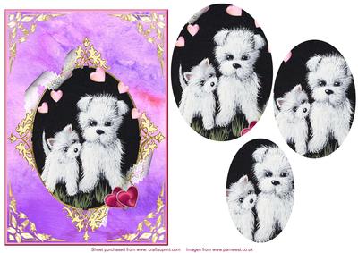Westie Sweethearts Step by Step Decoupage Card