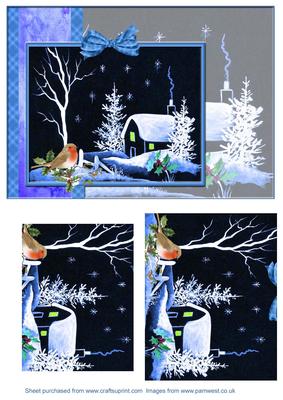 Blue and White Christmas Step by Step Decoupage