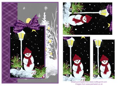 Snowman and Tartan Step by Step Decoupage Card