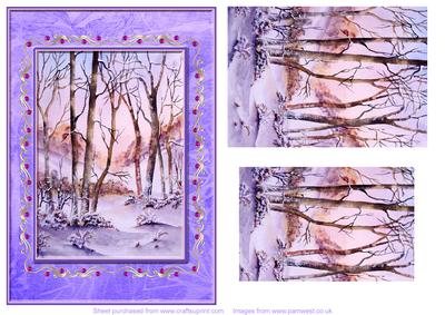 Woods in Snow Step by Step Decoupage Card
