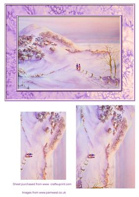 Malvern Hills in Snow Step by Step Decoupage Sheet