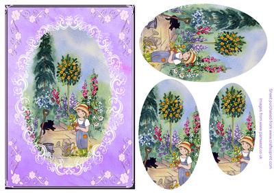 Helping in the Garden Step by Step Decoupage
