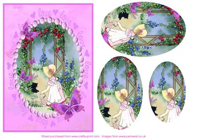 Watering the Garden Step by Step Decoupage