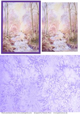 Watercolour Painting of Forest Stream - Topper and Background