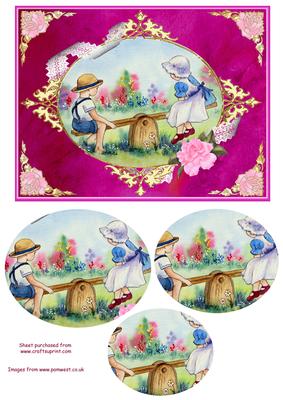 Victorian Children on a Seesaw - Step by Step Decoupage