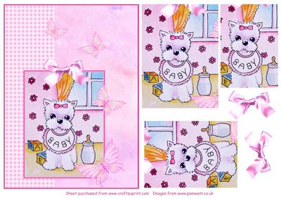 Baby Westie Step by Step Decoupage Card