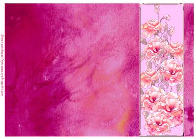Roses and Crushed Silk Blank Card - Rose