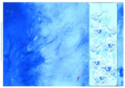 Rose and Crushed Silk Blank Card - Turquoise Shade