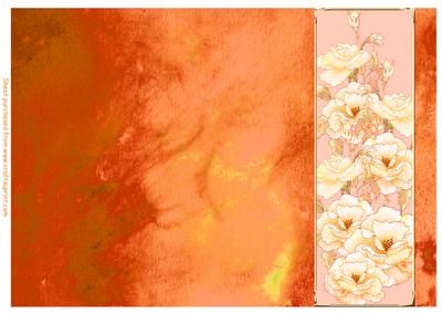 Rose and Crushed Silk Blank Card - Orange Shade