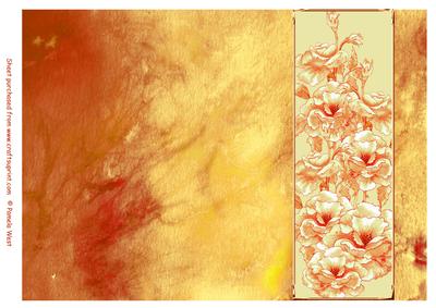 Rose and Crushed Silk Blank Card - Gold Shade