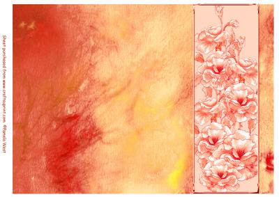 Rose and Crushed Silk Blank Card - Peach Shade