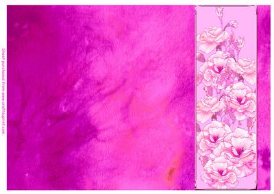 Rose and Crushed Silk Blank Card - Cerise Shade