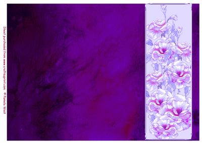 Rose and Crushed Silk Blank Card - Purple Shade