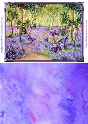 Bluebell Wood and Butterflies Topper and Background