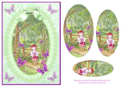 Step by Step Decoupage - Girl in the Woods with Butterflies