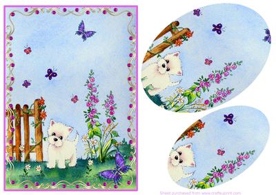 Westie in the Garden Step by Step Decoupage