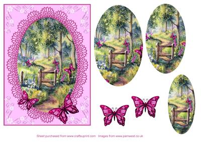 Woods in Summer with Butterflies Step by Step Decoupage
