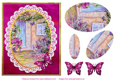 Cottage Door with Butterflies Step by Step Decoupage