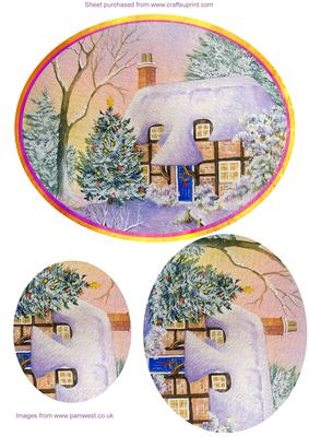 Cottage in Snow Step by Step Decoupage