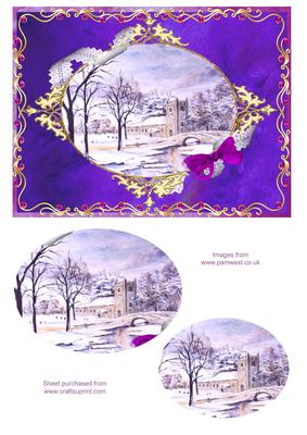 Church in Snow Step by Step Decoupage