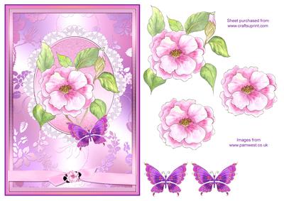 Vintage Lace and Butterflies with Camelia Decoupage