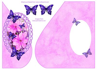 Over the Edge Teardrop Cerise Clematis with Butterflies