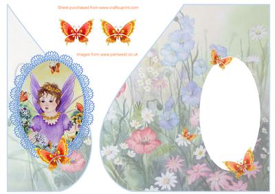 Over the Edge Tear Drop Buttercup Fairy with Butterflies