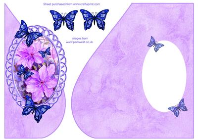 Over the Edge Tear Drop with Lilac Clematis and Butterflies