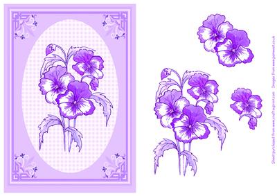 Purple Pansies Step by Step Decoupage