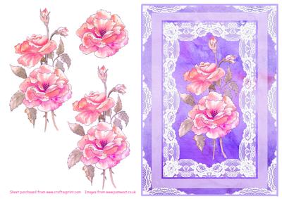 Pink Roses and Lace Step by Step Decoupage