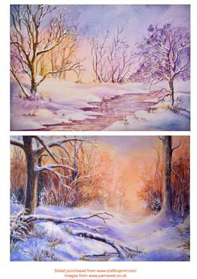 Virign Snow and Woods in Winter Watercolour Toppers