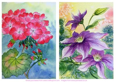 Geraniums and Purple Clematis Toppers