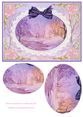 Virgin Snow Decoupage Sheet with Gold Trims